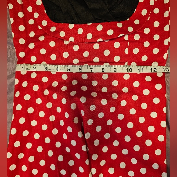 Vintage Retro Polka Dot A-Line Dress Sweetheart Neckline Size Small Red/White - Picture 6 of 7